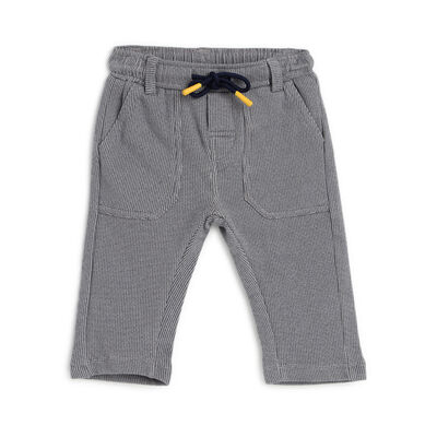Boys Dark Blue Solid Long Trouser